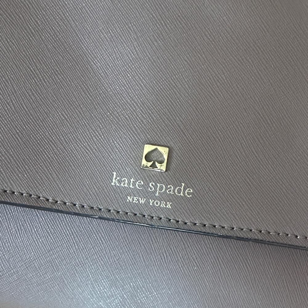 kate spade Gray Taupe Leather Crossbody Bag - Picture 2 of 5